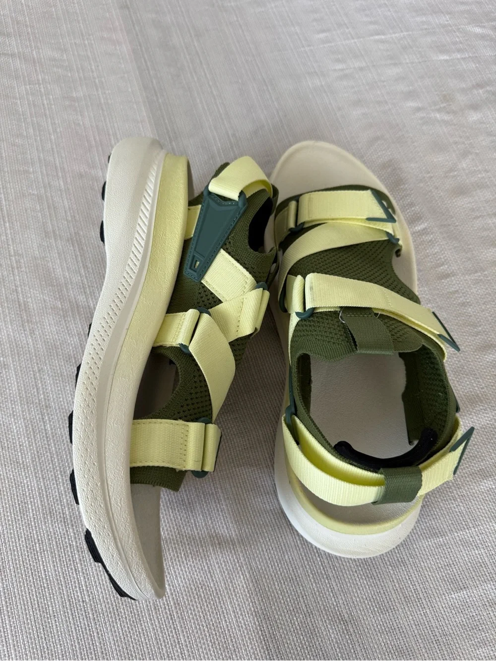 Teva men’s eventrail running sandals in Olive Green and Lemon